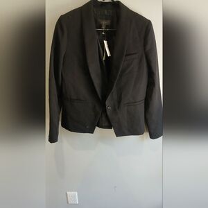 J.Crew Womens Black Blazer Size 4 100% Wool Lining